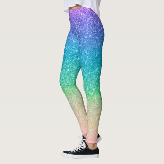 Regenboogkleuren Glitter Sparkle Girly Glam Kleurr Leggings (Links)