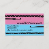 Regenboogkleuren haakhaakwerk visitekaartje (Achterkant)