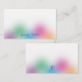 Regenboogkleuren Handgeschreven Sjabloon monogram (Voorkant / Achterkant)