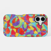 Regenboogkleuren Handgetekend Krijtjes Doodle Patr iPhone 16 Hoesje (Achterkant horizontaal)