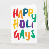 Regenboogkleuren Happy Holigays Kerstmis Feestdagen Kaart (Voorkant)