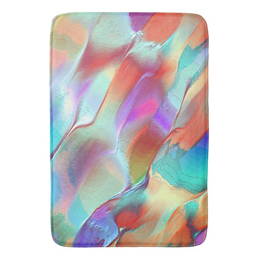 Regenboogkleuren in virtuele parelrots badmat (Voorkant Verticaal)