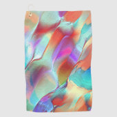Regenboogkleuren in virtuele parelrots golfhanddoek (Voorkant)