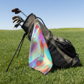 Regenboogkleuren in virtuele parelrots golfhanddoek (Groen)
