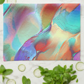 Regenboogkleuren in virtuele parelrots theedoek (Gevouwen)