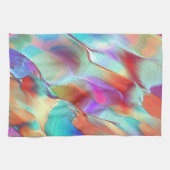 Regenboogkleuren in virtuele parelrots theedoek (Horizontaal)