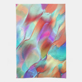 Regenboogkleuren in virtuele parelrots theedoek (Verticaal)