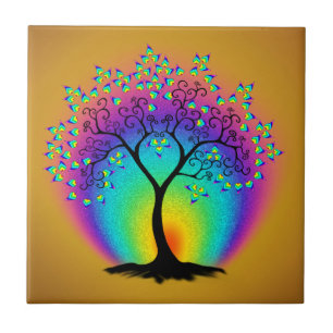 Regenboogkleuren keramische tegels tegeltje