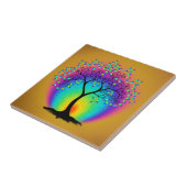 Regenboogkleuren keramische tegels tegeltje (Zijkant)