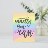 Regenboogkleuren kun je eigenlijk positief citeren briefkaart (Staand voorkant)