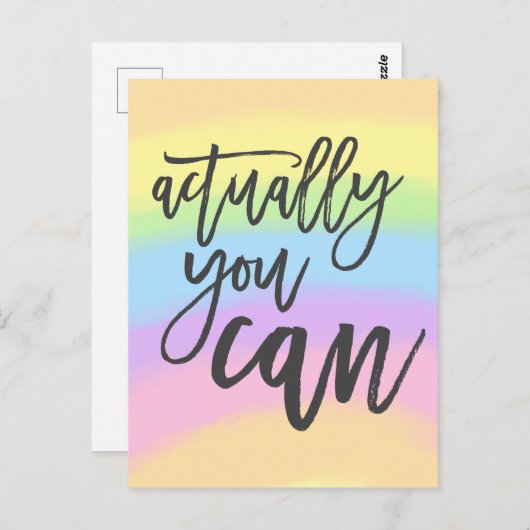 Regenboogkleuren kun je eigenlijk positief citeren briefkaart (Voorkant / Achterkant)