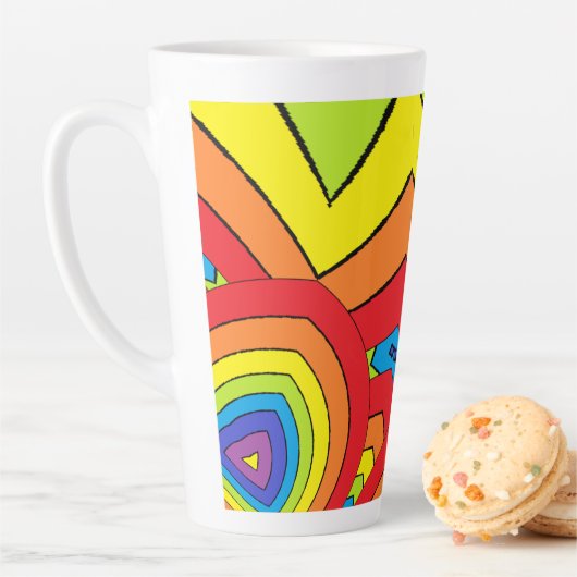 Regenboogkleuren Latte Mok (In situ)