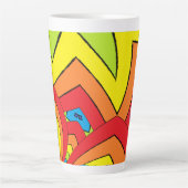 Regenboogkleuren Latte Mok (Voorkant)