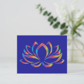 Regenboogkleuren lotusbloem Mindfulness Briefkaart (Staand voorkant)