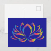 Regenboogkleuren lotusbloem Mindfulness Briefkaart (Voorkant / Achterkant)