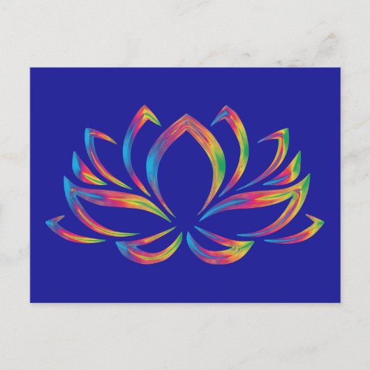 Regenboogkleuren lotusbloem Mindfulness Briefkaart (Voorkant)
