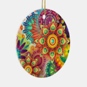 regenboogkleuren mandala keramisch ornament (Rechts)