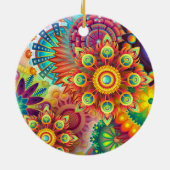 regenboogkleuren mandala keramisch ornament (Achterkant)
