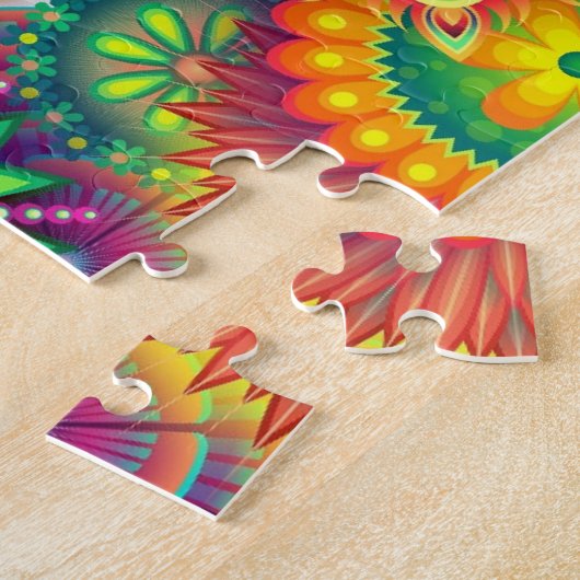 regenboogkleuren mandala  legpuzzel (Zijkant)