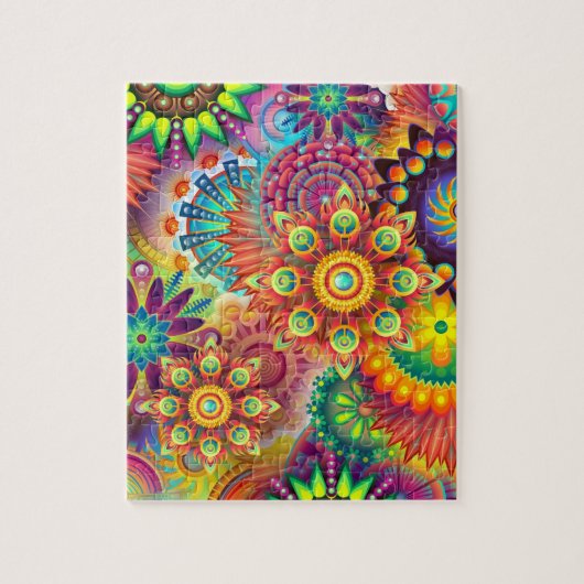 regenboogkleuren mandala  legpuzzel (Verticaal)