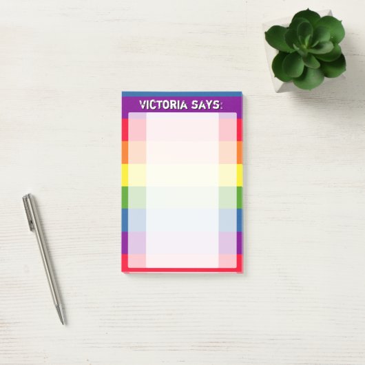 Regenboogkleuren met aangepaste tekst post-it® notes (Kantoor)