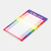 Regenboogkleuren met aangepaste tekst post-it® notes (Schuin)