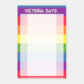 Regenboogkleuren met aangepaste tekst post-it® notes (Voorkant)