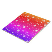 Regenboogkleuren met sterren tegeltje (Zijkant)
