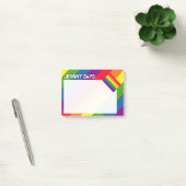 Regenboogkleuren met vlag en aangepaste tekst post-it® notes (Kantoor)