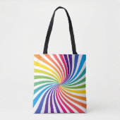 Regenboogkleuren minimalisme wervelen geometrisch tote bag (Voorkant)