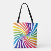 Regenboogkleuren minimalisme wervelen geometrisch tote bag (Achterkant)