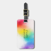Regenboogkleuren Modern Trendy Elegant Sjabloon Bagagelabel (Voorkant verticaal)