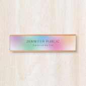 Regenboogkleuren Moderne Simple Sjabloon Roos Gold Deurbordje (Voorkant)