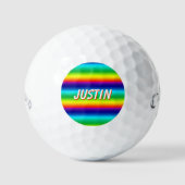 Regenboogkleuren Persoonlijke PRIDE Golfballen (Voorkant)