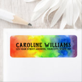 Regenboogkleuren retouradres etiket (Insitu)