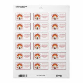 Regenboogkleuren Retouradreslabel Etiket (Full Sheet)