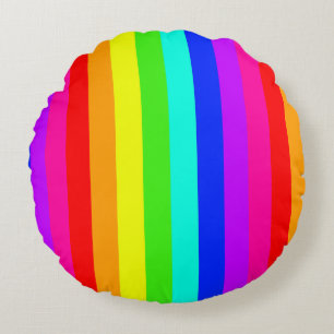 Regenboogkleuren Rond Kussen