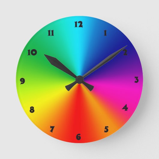 Regenboogkleuren Ronde Klok (Voorkant)