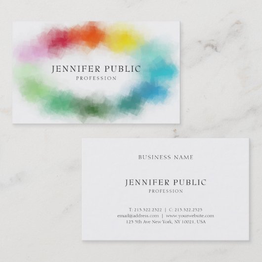 Regenboogkleuren Roze Rood Geel Blauw Groen Paarse Visitekaartje (Voorkant / Achterkant)