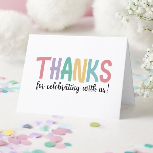 Regenboogkleuren Schattigee Bedankt om met ons te