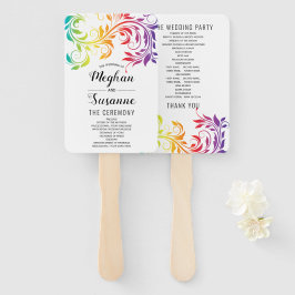 Regenboogkleuren scrolleaf lesbian programma hand  handwaaier