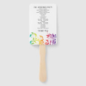 Regenboogkleuren scrolleaf lesbian programma hand  handwaaier (Achterkant)