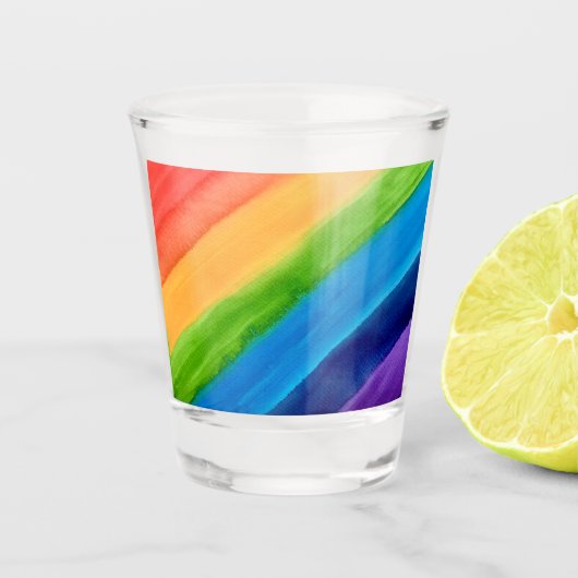 Regenboogkleuren Shot Glas (Voorkant)