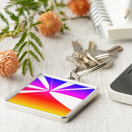 Regenboogkleuren Sleutelhanger (Zijkant)