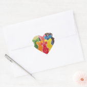 regenboogkleuren snoep minuscule beer hart sticker (Envelop)