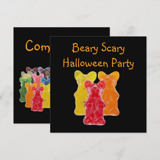 regenboogkleuren snoep minuscule beer kaart (Voorkant / Achterkant)