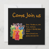 regenboogkleuren snoep minuscule beer kaart (Achterkant)