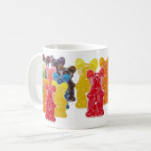 regenboogkleuren snoep minuscule beer koffiemok (Voorkant links)