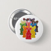 regenboogkleuren snoep minuscule beer ronde button 5,7 cm (Voorkant /achterkant)