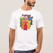 regenboogkleuren snoep minuscule beer t-shirt (Voorkant)